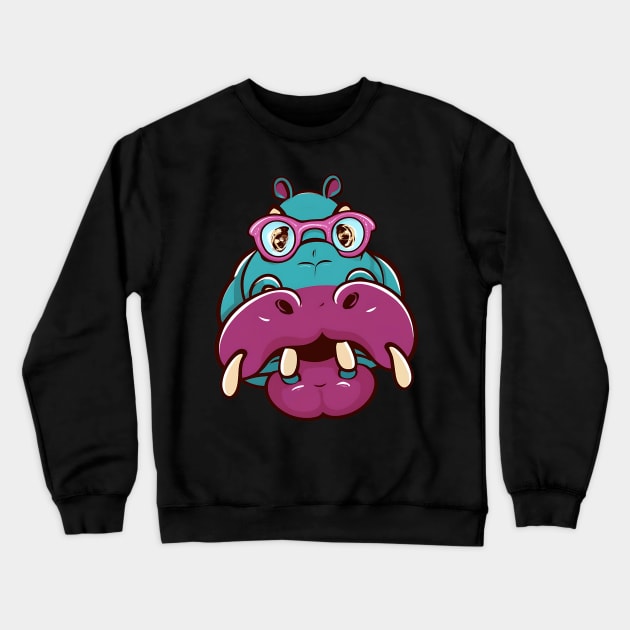 Hippo Crewneck Sweatshirt by NomiCrafts